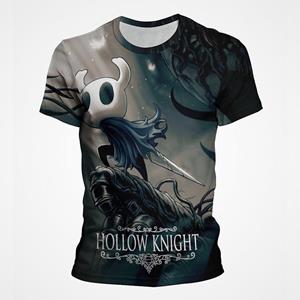 ETST 009 Game Hollow Knight Print T-shirts Dark Ghost Vintage Korte Mouw 3D Print Tees Mode Zomer Casual Heren Tops Kleding T-shirt S