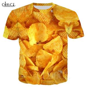 Laoxu Aardappelchips Grappige T-shirts Mannen/Vrouwen T-shirt Sportkleding Casual Heerlijke Chips 3D Print T-shirt Meisje Jongen Oversized T-shirt Top S wit