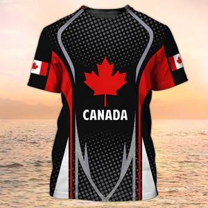 ETST 011 Canada Vlag Soldaat Camo Schedel 3D Harajuku Print Mode Stoere Man Straat Casual Ronde Hals Korte Mouw T-shirt Nieuw Top S