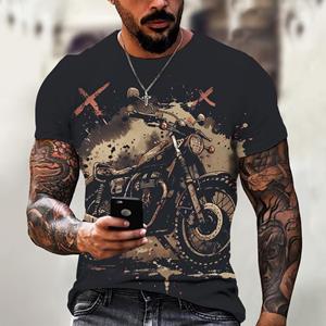 ETST 005 Motorfiets T-shirt voor heren Casual T-shirts Tops Outdoor Streetwear Fietsen Korte mouwen Oversized Ronde hals Heren T-shirt 5xl S