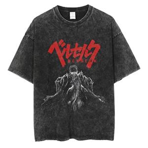 ETST 012 Hip Hop Heren Streetwear T-shirt Retro Vintage Gewassen Anime Grafisch T-shirt Heren Harajuku Casual Korte Mouw T-shirt Tops S