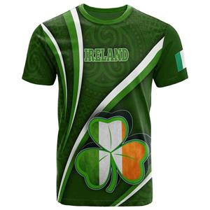 Subilier Ierland Klavertjevier Patroon T-shirt 3D Geprint T-shirt Mannen Vrouwen Kleding Casual Korte Mouw T-shirts O-hals Trui Tops Streetwear M