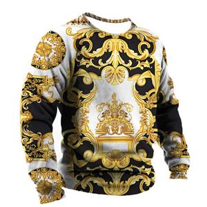ETST 07 Luxe sociale shirts heren katoenen T-shirt T-shirts barokke afbeeldingen mode 3D T-shirt straat sweatshirt ronde hals casual kleding L