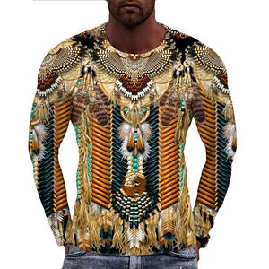 Bobby3 Indiase Stijl Geometrie 3D Print T-shirts Mannen Vrouw Lange Mouw Retro T-shirt Streetwear Harajuku Truien T-shirts Top Kinderkleding L