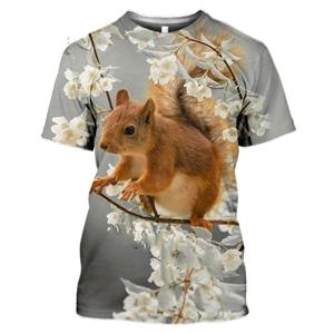 Bobby3 Heren Zomer Schattig Leuk Dier Eekhoorn Figuur 3d Geprint T-shirt Casual Persoonlijkheid Comfortabel Plus Maat O Hals Korte Mouw L