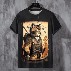 ETST 03 Cartoon Cat Grafisch Heren T-shirt 3D Geprint Casual Pullover Voor Heren Zomer O-hals Sweatshirt Tops Losse Dagelijkse Korte Mouw T-shirts S