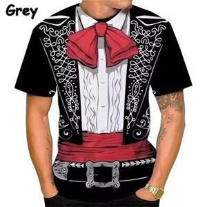 Forever Men Heren Mariachi Grafische T-shirts 3D Print Nep Pak Korte Mouw T-shirts Casual Oversized T-shirt Mexicaans Kostuum Streetwear S