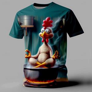 Xuhaijian02 Grappige heren T-shirt met dierenprint, korte mouwen, T-shirts met oversized mouwen voor herenkleding, zomer, straat, casual T-shirt voor mannen XS