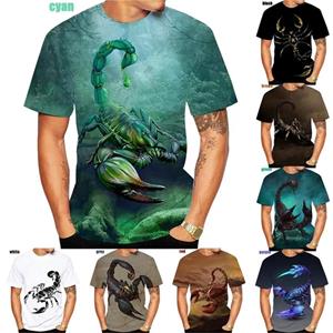 ETST0011 Nieuwe zomer 3D-geprinte T-shirts Mode Sweatshirt Nieuwe trend Animal Scorpion patroon Tops Streetwear Scorpion Plus Size T-shirts S