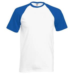 Fruit Of The Loom Honkbal T-shirt met korte mouwen voor heren S zwart/wit