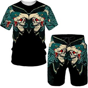 ETST WENDY 05 Nieuwe heren T-shirts/trainingspakken/shorts Skull Graphic Top Street Hip Hop Sportswear Heren 2-delige sets Zomer herenkleding 2023 S