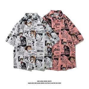 HU5RN Heren One Piece Bedrukking T-shirt Zomer Dunne Korte Mouwen Tops Trendy Casual Revers Shirt 3XL roze