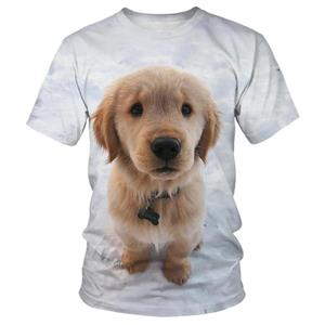 TIP723 Golden Retriever Patroon Schattige Hond 3D Print Heren Dames Straat T-shirts Ademend Lichtgewicht Zomer Sport Oversized Tops S