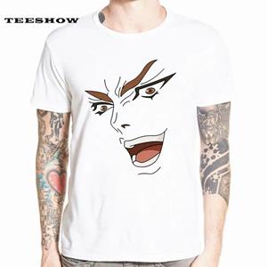 YSM Cotton Tshirt JoJo Bizarre Adventure Heren T-shirt Zomer Hiphop Shirt Hombre Streetwear Kort XS wit