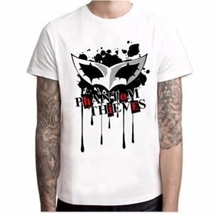 YSM Cotton Tshirt Harajuku T-shirts Heren bedrukken persona 5 anime Custom Tee Zomer Korte Mouw Fitness T-shirt XS wit