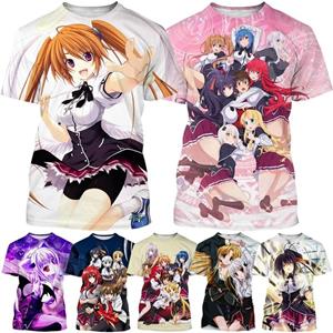 Xin nan zhuang Zomer Heren Japanse Anime High School DxD 3D Print T-shirt Trend Mode All-match Casual Ronde Hals Korte Mouw Top XXS