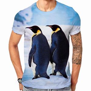 Xin nan zhuang Mode Man Dier Pinguïns 3D Print T-shirt Zomer Heren O-hals Korte Mouw T-shirts Streetwear Oversized Harajuku Kinderen Tee Tops XXL