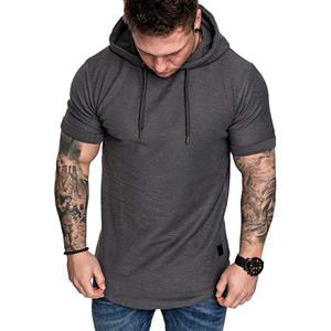 King Billion Zomermode Heren T-shirts Korte Mouw O-hals Capuchon Effen Kleur T-shirts Casual Workout Fitness Heren Sport T-shirt M wit