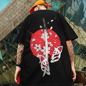 ETST WENDY 005 Retro T-shirts voor mannen 3D Japanse Samurai zwaard print herenkleding straat Harajuku korte mouwen T-shirts losse oversized T-shirt M