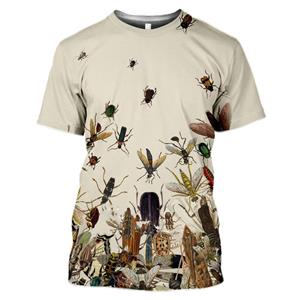 ETST WENDY 005 Heren T-shirt 3D Print Insect Patroon Tops Zomer O-hals Casual Korte Mouw Oversized Trui Mode Streetwear Herenkleding L