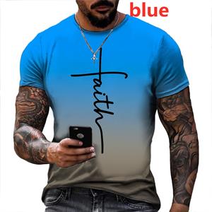ETST WENDY 05 Jezus Herenmode Jezus Kruis Print Geloof T-shirt Casual Grappig Jezus Redde Mijn Leven Shirt Korte Mouw Tee S