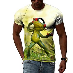 Bobby 2 Hip Hop Grappige Kikker Zomer Nieuw Heren Persoonlijkheid T-shirt 3D Printen Creatieve Trend Korte Mouw Mode Casual Ronde Hals Shirt S