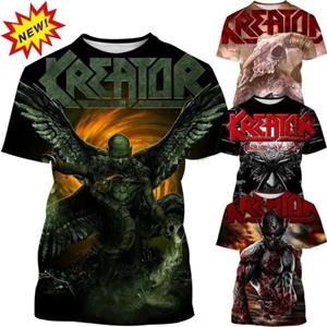 Xin nan zhuang Rock Band Kreator Patroon T-shirt Mode Heren Cool Hip-hop Straat Stijl Casual Ronde Hals Korte Mouw T-shirt Top Tee 6XL