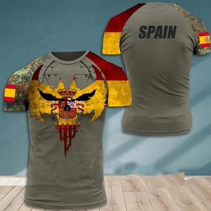 ETST WENDY 005 Zomer Heren T-shirt Spaans LEGER VETERAAN 3D Bedrukt T-shirt Heren Mode Korte Mouw T-shirt Buiten Camouflage Tops Tees Kinderen 130