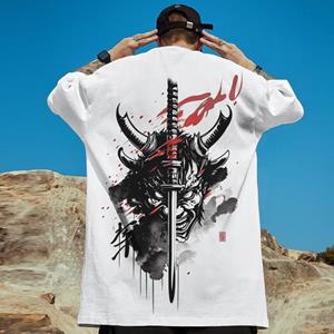 ETST WENDY 05 Retro Heren T-shirt 3d Samurai Bedrukt Korte Mouw T-shirt Zomer Casual T-shirts Top Losse Oversized T-shirt Voor Heren 2024 Nieuwe Tops S