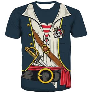 Plus Size FUGUIS 3D Print Piratenkostuum Grafische T-shirts Voor Mannen Nieuwigheid Grappige Tee Tops Streetwear Korte Mouw Oversized Heren T-shirt Streetwear 6XL