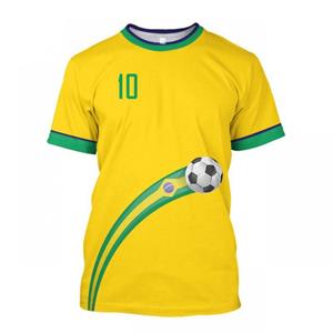 TIP723 Zomer Brazilië Jersey Heren T-shirt Brazilië Vlag Voetbal T-shirts Oversized Tops O-hals Korte Mouw Mode Casual Herenkleding S
