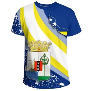 Laoxu Curacao Republic T-shirt Zomer Heren Curacao Vlag T-shirts 2024 Straat Sportkleding Heren Dames Gym Tops Korte Mouw T-shirts Kleding S wit