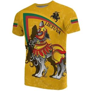 ETST 07 Litouwen Vlag 3D Print T-shirt Heren Litouws Nationaal Embleem Patroon Korte Mouw Trainingspakken Buitenkleding Straat T-shirts Herenkleding L