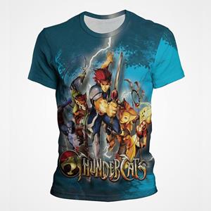 The second face a man Thundercats 3D Print Cartoon Anime T-shirts Streetwear Mannen Vrouwen Casual Mode Oversized O-hals T-shirt Kinderen T-shirts Tops Kleding S hemelsblauwe kleur
