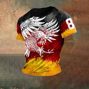 Xuhaijian02 Duitsland Heren T-shirts Duitsland Vlag Print O-hals korte mouw Losse Top T-shirts Streetwear Zomer Heren Vintage Kleding L
