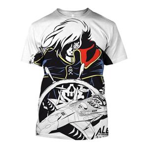 ETST 03 Ruimtepiraat Kapitein Harlock Albator T-shirts Anime 3D Print Streetwear Mannen Vrouwen Casual Mode Oversize T-shirt Kinderen Tees Tops 3XL