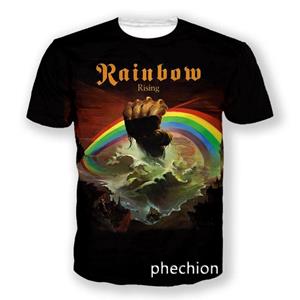 ETST 03 Phechion Nieuwe Mode Heren/Vrouwen Regenboog Rock Band 3D Bedrukt T-shirt met Korte Mouwen Casual T-shirt Sport Hip Hop Zomer Tops L18 S