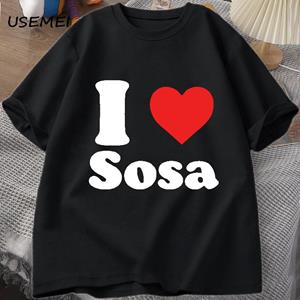 FT women t shirt Ik HOU VAN SOSA T-shirt Chief Keef Tee Shirt Rapper I Heart Rap Grafische T-shirts Casual Katoen Korte Mouwen Hip Hop Herenkleding S zwart