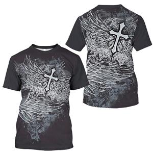 ETST WENDY 05 Vintage T-shirt voor heren Archaic door Affliction Colisson grafische T-shirts Cross Print korte mouw T-shirt Oversized kleding Tops M