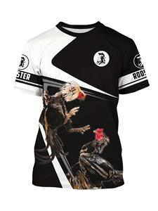ETST 07 Manfinity LEGND Heren Zomer Korte Mouw Casual T-shirt Met Rooster Letter Print En Ronde Hals S