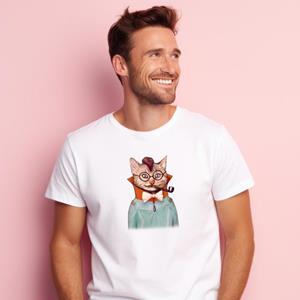 Le Roi du Tshirt T-shirt Homme - ELECTRIC CAT S wit