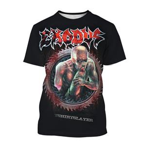 Xr 01 Hot Sale Exodus Gepersonaliseerde Bedrukte 3D Print T-shirt Gepersonaliseerde Band Hiphop Mannen en Vrouwen Casual Cool T-shirt Harajuku Street Punk S