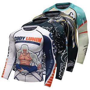 Wendy 3 Aangepaste Cody Lundin Heren 3D Print jiu jitsu BJJ Rashguard Compressie Cool Grafische Fiets T-shirt Lange Mouw Fitness Gym Shirt M
