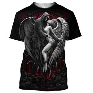 Wendy 3 Reaper Skull Angel And Demon 3D Geprint All Over Heren T-shirts Zomer Mode Harajuku Korte Mouw Shirts Unisex Tops Tee S