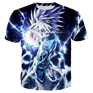 Laoxu Anime Hunter X Hunter T-shirts Mannen/vrouwen 3D HXH Bedrukt T-shirt Casual Harajuku Stijl Streetwear Zomer Trendy Herenkleding Tops S wit