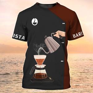 ETST 05 Zomer Barista Cafe 3d Print Cosplay T-shirt Uniform Werkkleding Vrouwen Man T-shirts Streetwear Oversized Harajuku Vrouwelijke Tops Tees S