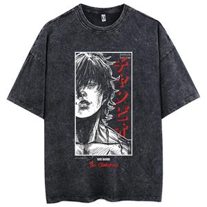 ETST 012 Hip Hop T-shirt Anime Bedrukt Streetwear Korte Mouw Vintage Japanse Grafische T-shirt Mannen Harajuku Casual Losse Gewassen T-shirts S