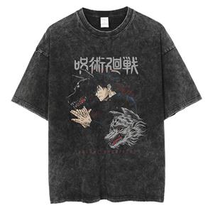 ETST 012 Vintage Oversize T-shirts Heren Anime Grafische Print T-shirt Mode Hip Hop Streetwear Kleding Zomer Harajuku Casual T-shirt S