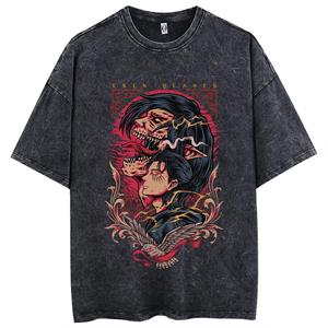 ETST 012 Anime Attack On Titan T-shirt Hip Hop Oversized Streetwear Vintage Bedrukt Korte Mouw Zomer Heren Tops S