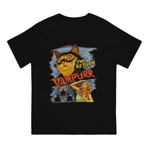 ETST 009 Cat Vampire Heren T-shirts Cat The Return Of Vampurr Grappige T-shirts Korte Mouw Ronde Kraag T-shirt Katoen 4XL 5XL Tops S